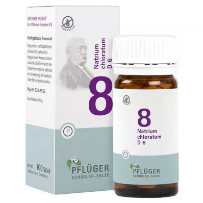 BIOCHEMIE Pflüger 8 Natrium chloratum D 6 comprimidos, 100 unid