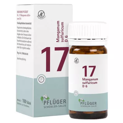 BIOCHEMIE Pflüger 17 Manganum sulphuricum D 6 comprimidos, 100 unid BIOCHEMIE Pflüger 17 Manganum sulphuricum D 6 comprimidos, 100 unid