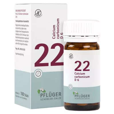 BIOCHEMIE Pflüger 22 Calcium carbonicum D 6 comprimidos, 100 unid BIOCHEMIE Pflüger 22 Calcium carbonicum D 6 comprimidos, 100 unid