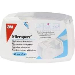 MICROPORE Remendo de não-tecido 2,5 cmx5 w.Abr.1530NP-1SD, 1 unid