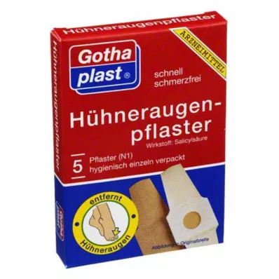 GOTHAPLAST Rebocos de milho Cornmed 2x6 cm, 5 peças GOTHAPLAST Rebocos de milho Cornmed 2x6 cm, 5 peças