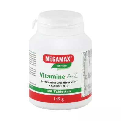 MEGAMAX Vitamins A-Z+Q10+Lutein Tablets, 100 Capsules MEGAMAX Vitamins A-Z+Q10+Lutein Tablets, 100 Capsules
