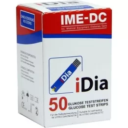 IDIA IME-DC Tiras de teste de glucose no sangue, 50 unidades