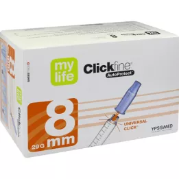 MYLIFE Agulhas de caneta Clickfine AutoProtect 8 mm 29 G, 100 unidades