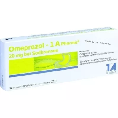 OMEPRAZOL-1A Pharma 20 mg para a azia HKM, 14 unidades