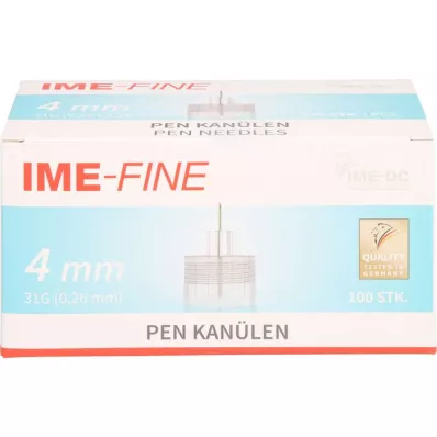 IME-Cânula universal fina para caneta 31 G 4 mm, 100 unidades