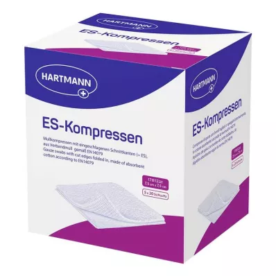 ES-KOMPRESSEN Embalagem esterilizada de 7,5x7,5 cm 12x a granel, 5X20 unidades ES-KOMPRESSEN Embalagem esterilizada de 7,5x7,5 cm 12x a granel, 5X20 unidades