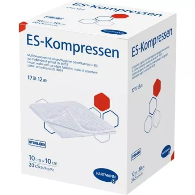 ES-KOMPRESSEN embalagem esterilizada 10x10 cm 12x a granel, 20X5 unidades