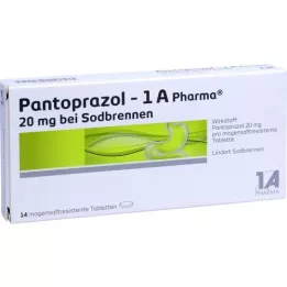 PANTOPRAZOL-1A Pharma 20mg para azia msr.tab., 14 unid