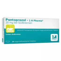 PANTOPRAZOL-1A Pharma 20mg para azia msr.tab., 14 unid
