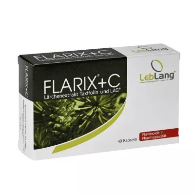 Cápsulas de taxifolina com extrato de larício Flarix + C, 40 unidades