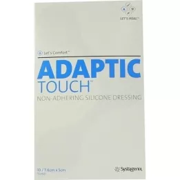 ADAPTIC Penso de silicone não aderente para feridas Touch 5x7,6 cm, 10 unidades