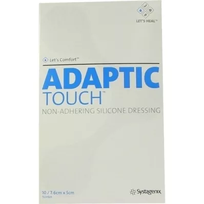 ADAPTIC Penso de silicone não aderente para feridas Touch 5x7,6 cm, 10 unidades