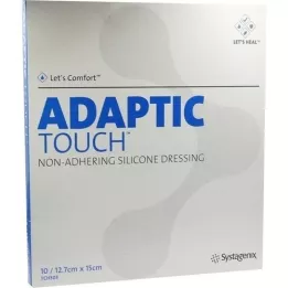 ADAPTIC Penso de silicone não aderente para feridas Touch 12,7x15 cm, 10 unidades