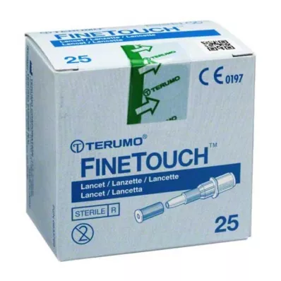 TERUMO Lancetas descartáveis FineTouch, 25 unidades