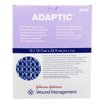 ADAPTIC 12,7x22,9 cm penso húmido para feridas, 12 unid