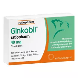 GINKOBIL-ratiopharm 40 mg comprimidos revestidos por película, 30 unid
