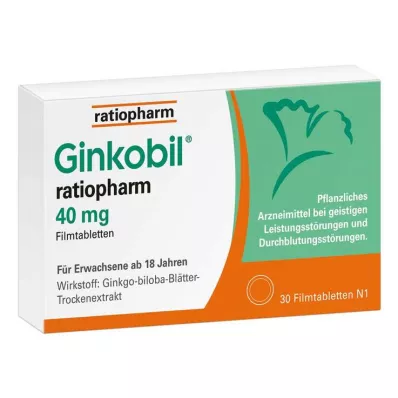 GINKOBIL-ratiopharm 40 mg comprimidos revestidos por película, 30 unid