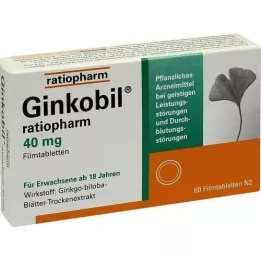 GINKOBIL-ratiopharm 40 mg comprimidos revestidos por película, 60 unid