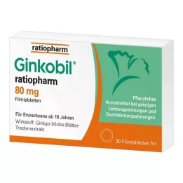 GINKOBIL-ratiopharm 80 mg comprimidos revestidos por película, 30 unid