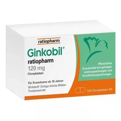 GINKOBIL-ratiopharm 120 mg comprimidos revestidos por película, 120 unid GINKOBIL-ratiopharm 120 mg comprimidos revestidos por película, 120 unid