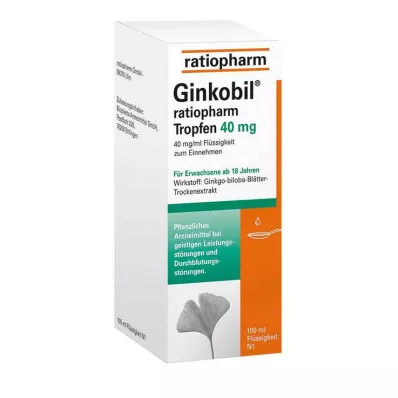 Ginkobil ratiopharm 40mg com gotas de Ginkgo biloba, 100 ml