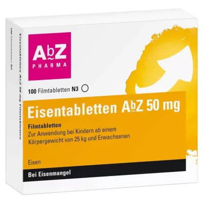 Comprimidos de ferro AbZ 50 mg comprimidos revestidos por película, 100 unidades Comprimidos de ferro AbZ 50 mg comprimidos revestidos por película, 100 unidades