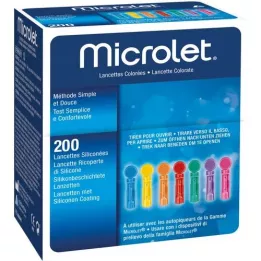 MICROLET Lancetas coloridas, 200 pcs