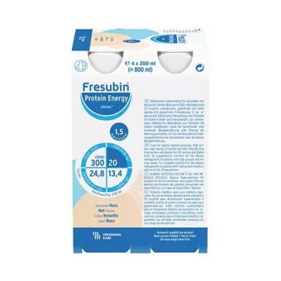 FRESUBIN PROTEIN Energia DRINK Biberão de nozes, 4X200 ml