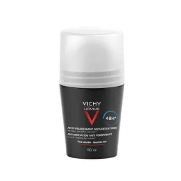 VICHY HOMME Desodorizante roll-on para peles sensíveis, 50 ml