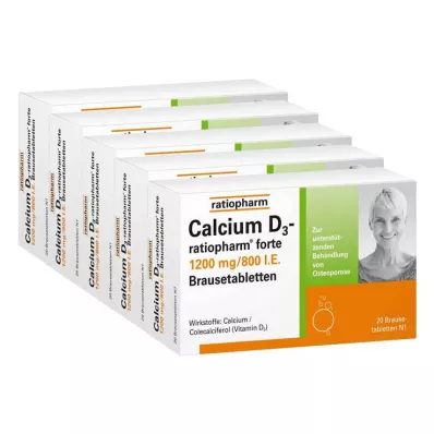 CALCIUM D3-ratiopharm forte comprimidos efervescentes, 100 unid CALCIUM D3-ratiopharm forte comprimidos efervescentes, 100 unid