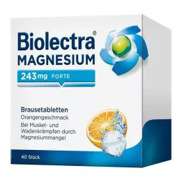 BIOLECTRA Magnésio 243 mg forte Orange Effervescent Tablets, 40 Capsules