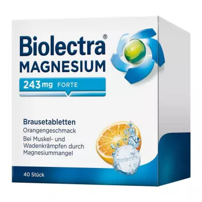 Biolectra® MAGNESIUM 243 mg comprimidos efervescentes fortes sabor laranja, 40 unid Biolectra® MAGNESIUM 243 mg comprimidos efervescentes fortes sabor laranja, 40 unid