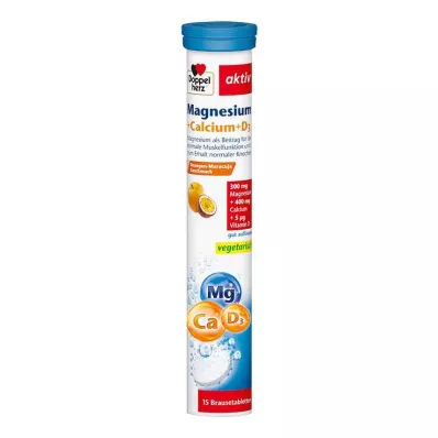 DOPPELHERZ Comprimidos efervescentes de magnésio+cálcio+D3, 15 unid DOPPELHERZ Comprimidos efervescentes de magnésio+cálcio+D3, 15 unid