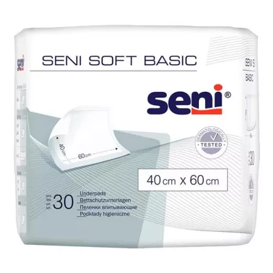 SENI Almofada de proteção de cama Soft Basic 40x60 cm, 30 unidades SENI Almofada de proteção de cama Soft Basic 40x60 cm, 30 unidades
