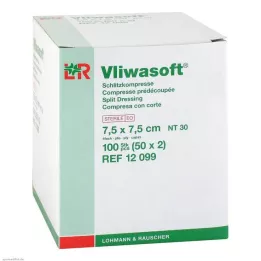 VLIWASOFT Compressas de fenda 7,5x7,5 cm estéreis 4l, 50X2 pcs