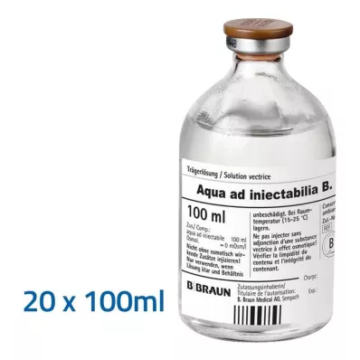 Aqua AD Solução injetável de injetáveis, 20X100 ml Aqua AD Solução injetável de injetáveis, 20X100 ml
