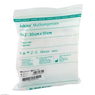 ASKINA Compressas de gaze 10x20 cm estéreis, 5X2 peças