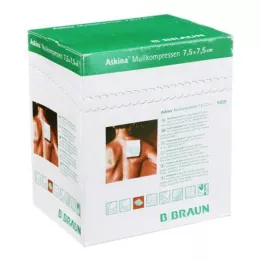 ASKINA Compressas de gaze de 7,5x7,5 cm esterilizadas, 25X2 unidades