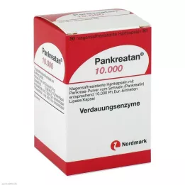 PANKREATAN 10.000 cápsulas duras gastro-resistentes, 50 unidades