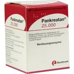 PANKREATAN 25.000 cápsulas duras gastro-resistentes, 50 unidades