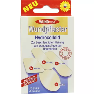 WUNDPFLASTER Hidrocolóide 4 tamanhos, 10 pcs