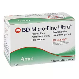 BD MICRO-FINE+ 4 agulhas para canetas 0,23x4 mm, 100 unid
