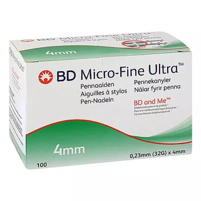 BD MICRO-FINE+ 4 agulhas para canetas 0,23x4 mm, 100 unid