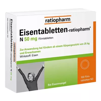 EISENTABLETTEN-ratiopharm N 50 mg comprimidos revestidos por película, 100 unid