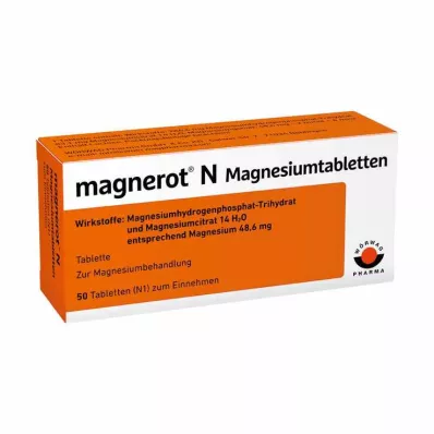 MAGNEROT N Comprimidos de magnésio, 50 unid MAGNEROT N Comprimidos de magnésio, 50 unid