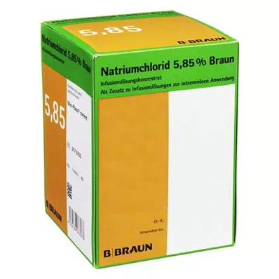 Solução concentrada para infusão de cloreto de sódio 5,85% Braun, 20x100 ml Solução concentrada para infusão de cloreto de sódio 5,85% Braun, 20x100 ml