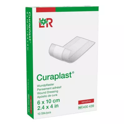 CURAPLAST Pensos para feridas sensíveis 6x10 cm 1 m, 10 pcs