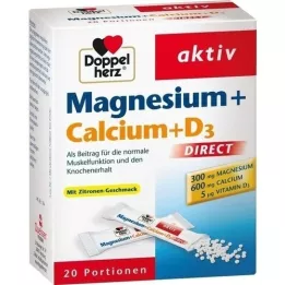 DOPPELHERZ Magnésio+Cálcio+D3 DIRECT Pellets, 20 unid