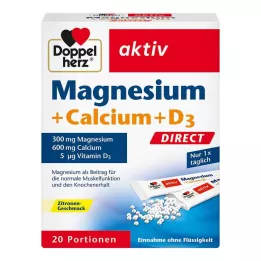 DOPPELHERZ Magnésio+Cálcio+D3 DIRECT Pellets, 20 unid
